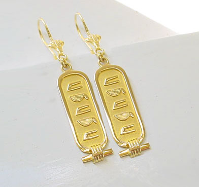 Earrings 18K Gold Personalized Egyptian