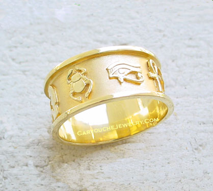 Personalized Egyptian Gold Cartouche Rings