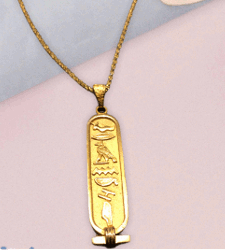Gold cartouche, Gold Necklace
