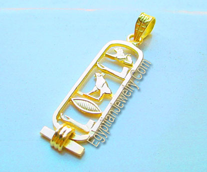 Gold Cartouche pendants