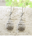 silver scarab earrings