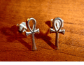 silver ankh earrings