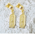 gold cartouche earrings