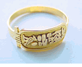 gold cleopatra cartouche ring