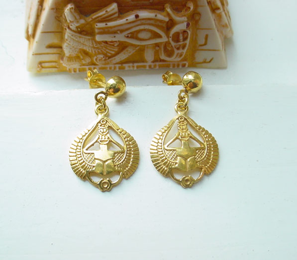 Cartouche Earrings Gold