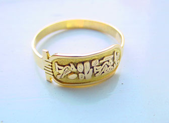 gold cartouche rings