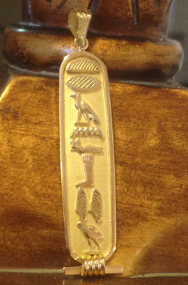 Gold Egyptian Cartouche Jewelry